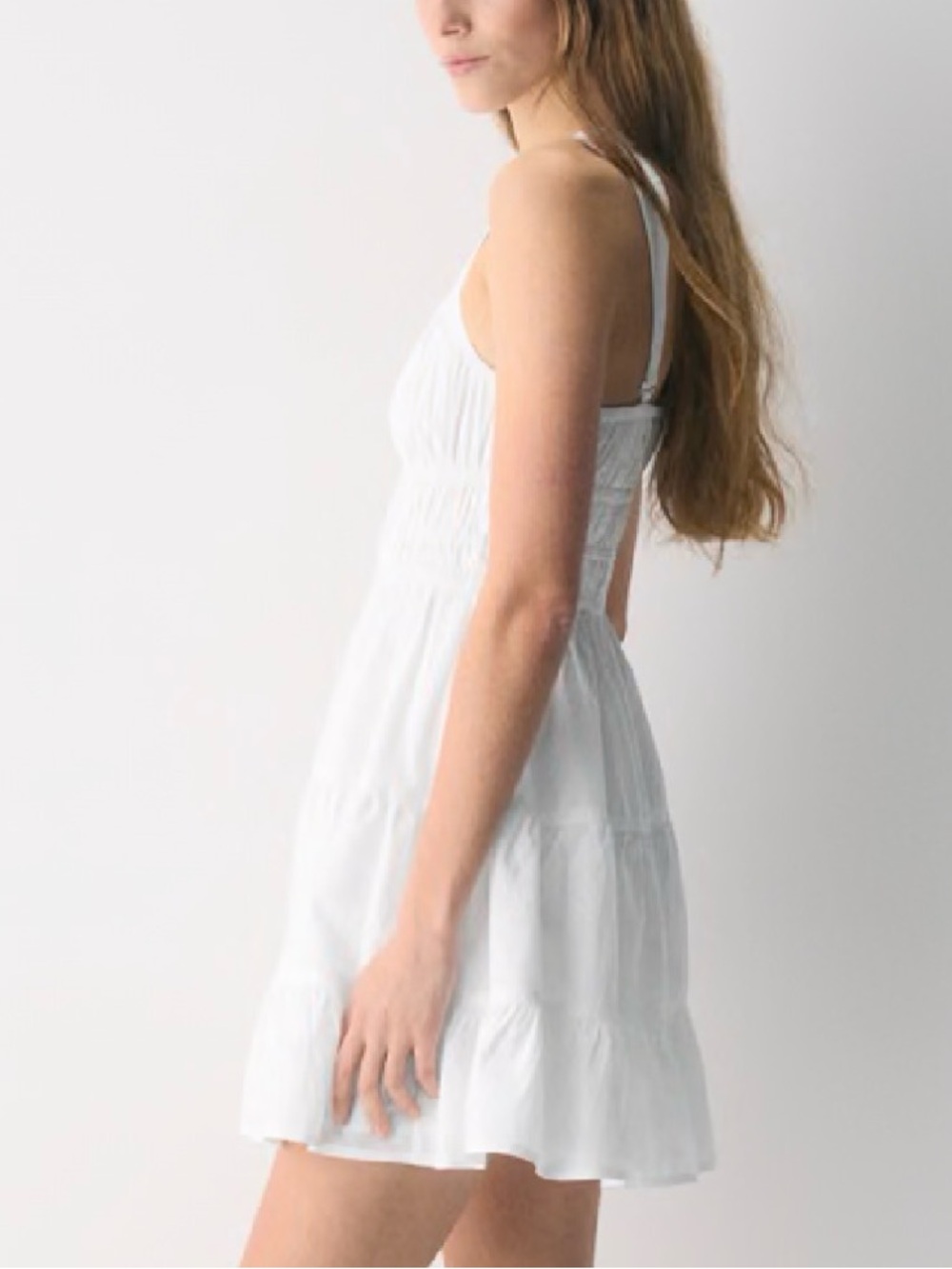 Aritzia Sunday Best White Martine Tiered Cotton Poplin Dress Size Large - Picture 3 of 10